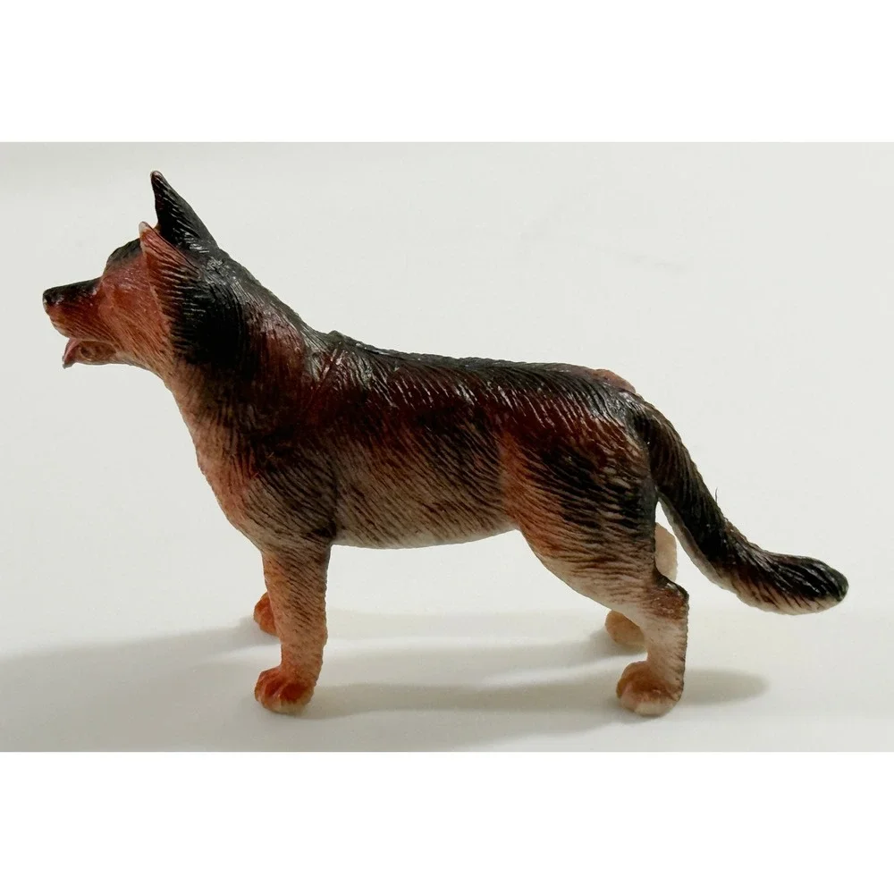 Unbranded German Shepherd Dog Figurine Kids OS Brown Black Plastic Toy Animal